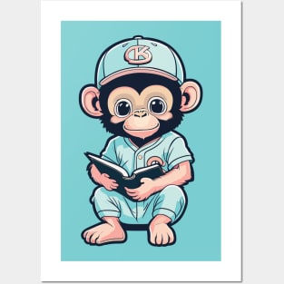 Monkey Baseball Player Posters and Art